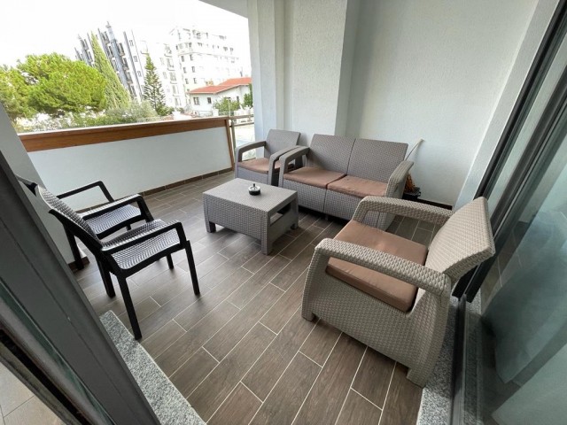 2+ 1 LUXURY APARTMENT WITH A FULLY FURNISHED 125m2 TERRACE WITH A SHARED POOL, READY-TO-USE COB, IN KYRENIA CENTRAL ELEGANCE ** 