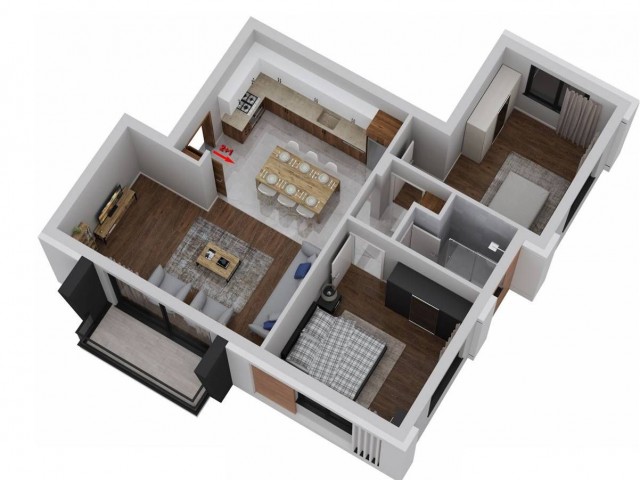 1 + 1 / 2 + 1 / 3 + 1 آپارتمان مجلل و آرام با منظره دریا در لپتاپ گیرنه