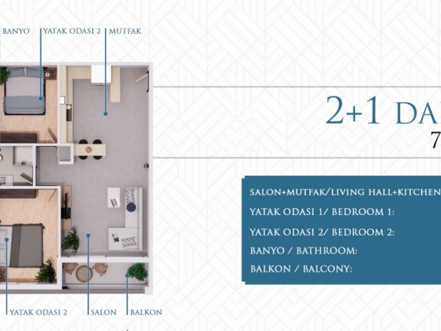 LUXURY 2+1 FLATS FOR SALE IN FAMAGUSTA ÇANAKKALE REGION ❕