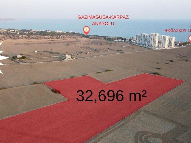 ! Investitionsmöglichkeit! Iskele Bogazkoy 600M Land zum Verkauf zum Meer