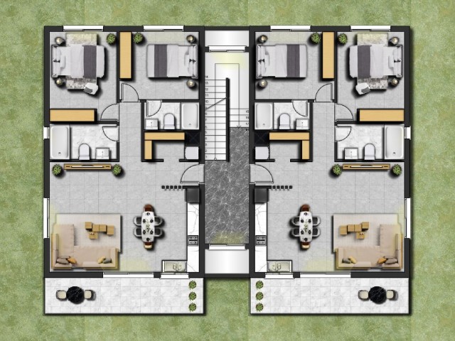 FAMAGUSTA MUTLUYAKA FLATS AND TWIN VILLAS WITH PAYMENT PLAN DURING THE PROJECT PHASE