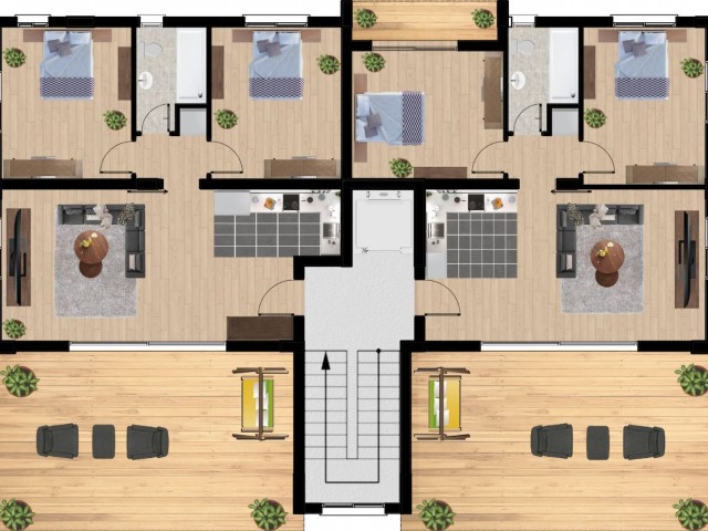 پروژه فاماگوستا بایکال آپارتمان فاز 2+1 - پنت هاوس 2+1
