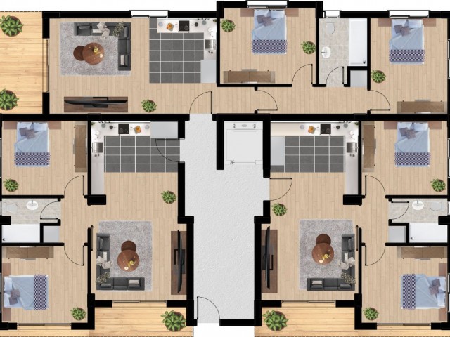 GAZİMAĞUSA  BAYKAL ÖDEME PLANLI PROJE AŞAMASINDA SATILIK  2+1 DAİRELER- 2+1 PENTHOUSE