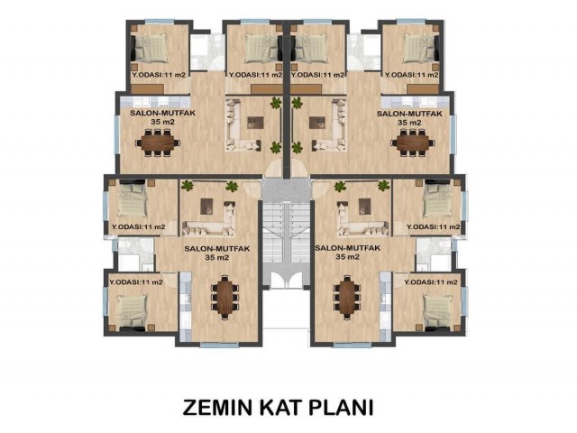 2+1 DUPLEX FLATS FOR SALE IN İSKELE MERKEZ PROJECT PHASE