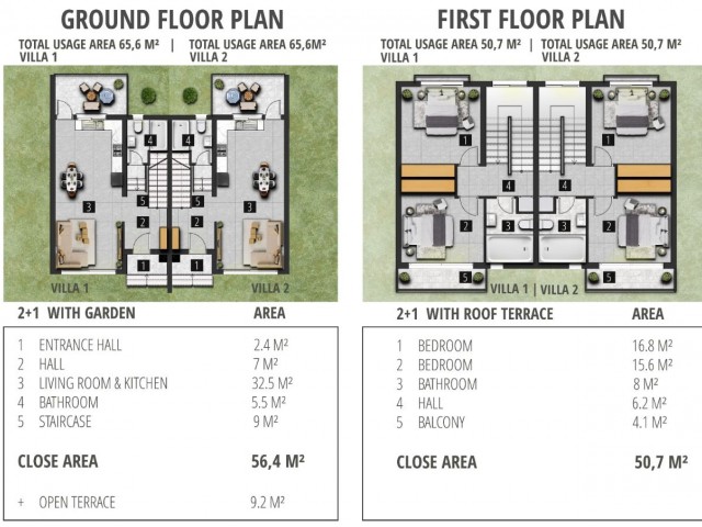 İSKELE CENTRAL 2+1 LUX TWIN VILLAS FOR SALE IN PROJECT PHASE WITH PAYMENT PLANNED