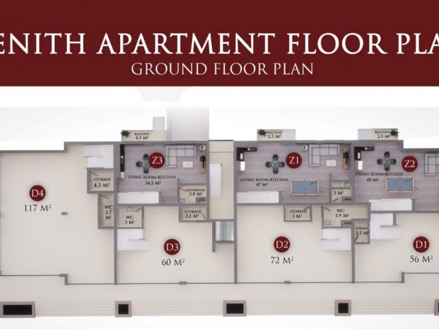 2+1/3+1  FLATS FOR SALE IN FAMAGUSTA ÇANAKKALE PROJECT PHASE