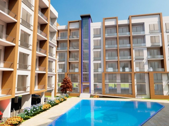 FAMAGUSTA ÇANAKKALE 1+1/2+1/3+1 FLATS WITH POOL IN PROJECT PHASE FOR SALE