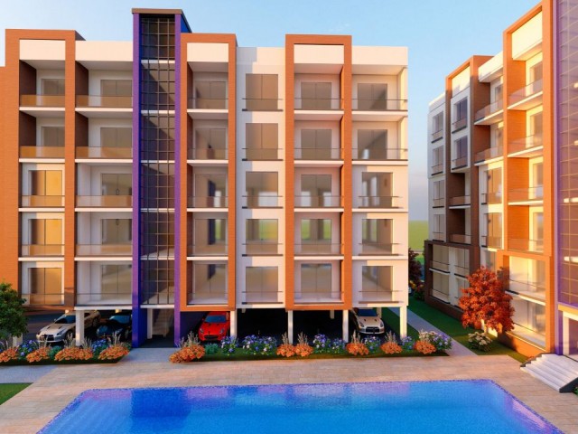 FAMAGUSTA ÇANAKKALE 1+1/2+1/3+1 FLATS WITH POOL IN PROJECT PHASE FOR SALE