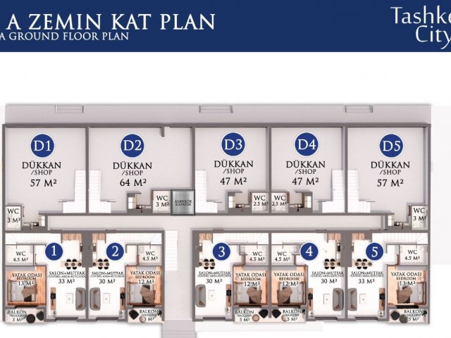 FAMAGUSTA ÇANAKKALE 1+1/2+1/3+1 WOHNUNGEN MIT POOL IN PROJEKTPHASE ZU VERKAUFEN