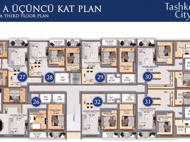 FAMAGUSTA ÇANAKKALE 1+1/2+1/3+1 WOHNUNGEN MIT POOL IN PROJEKTPHASE ZU VERKAUFEN