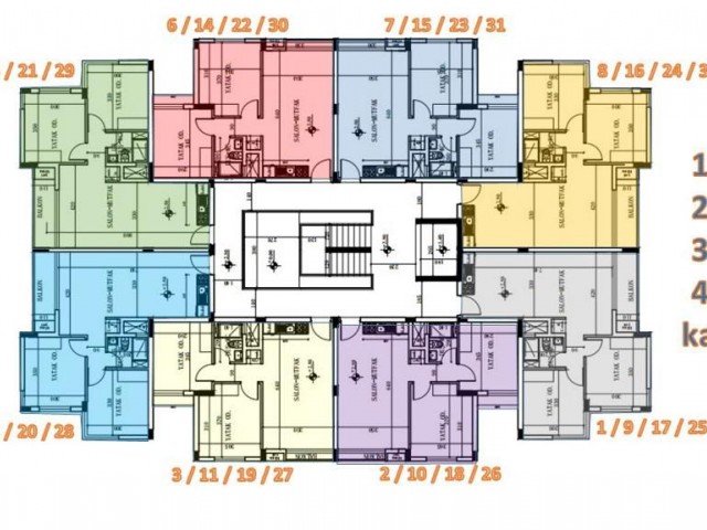 2+1 WOHNUNG ZU VERKAUFEN IM ZENTRUM VON GUINEA. .  PROJEKT IN ARBEIT, LIEFERUNG NACH 4 MONATEN. 