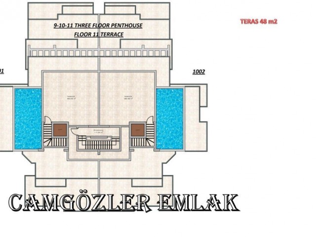 Girne Merkez 2+1 süper lüks daireler Türk malı