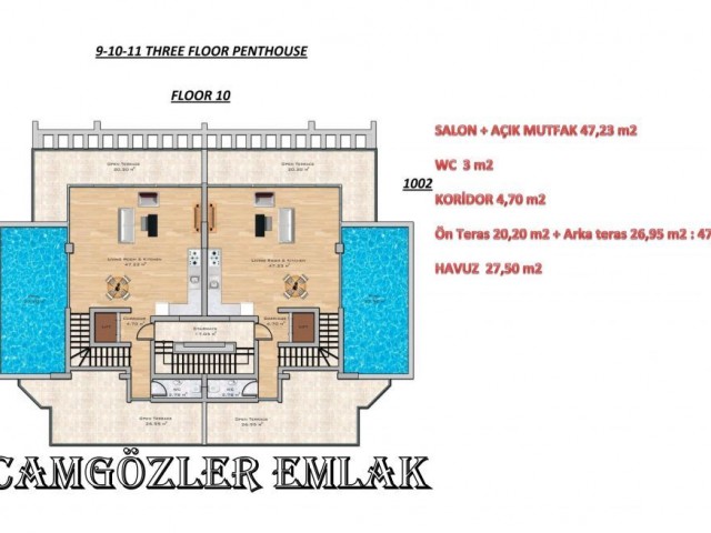 Girne Merkez 2+1 süper lüks daireler Türk malı