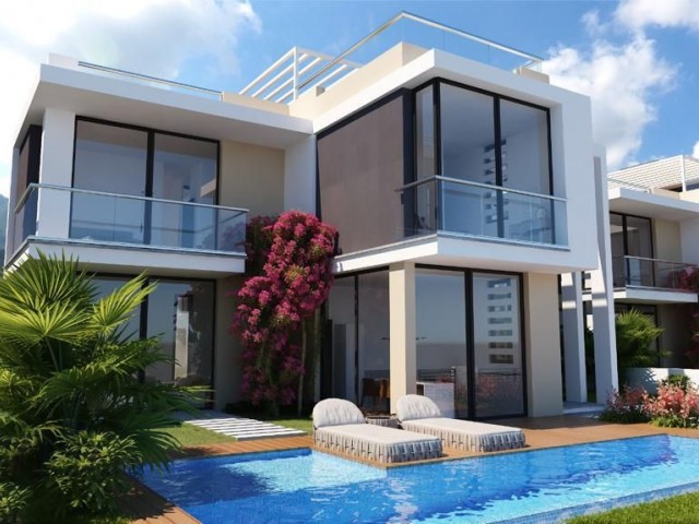 Kıbrıs Girne Edremit Bölgesinde Satılık 3+1 Özel Yüzme Havuzlu Villalar