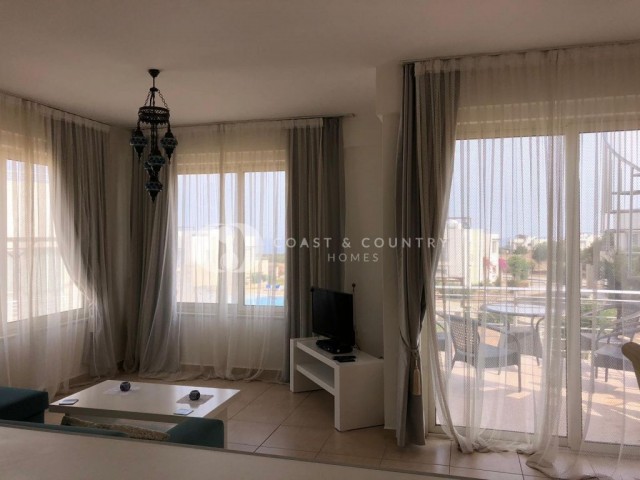 2+1 ful eşyalı, deniz manzaralı penthouse. Esentepe bölgesi