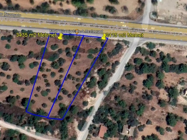 On the Girne ring road, 4.5 acres of land with both commercial value and villas is Turkish title. ** 