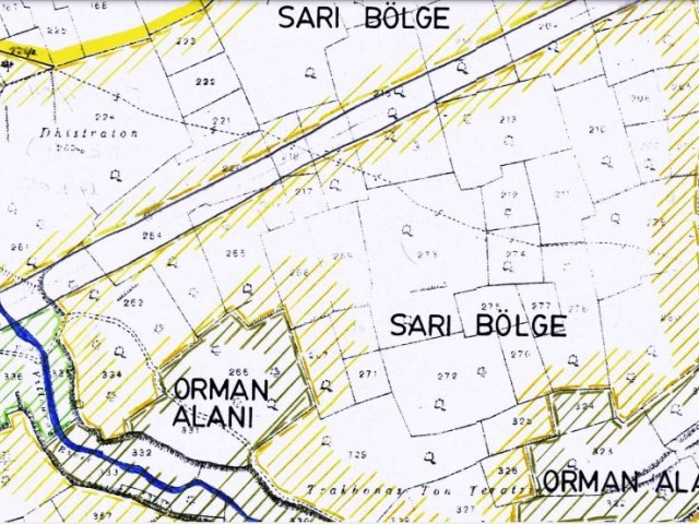 Girne Kaplıca( iskele kazasına bağlı) Deniz manzaralı denize yakın konumda sarı bölge  EŞDEGER Tapulu 21 dönüm arazi.(fiyat dönüm başı 60.000)