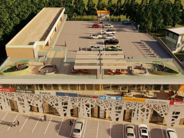 Girne Escape Beach 2000 m2 shopping center facing the main road, turnkey.