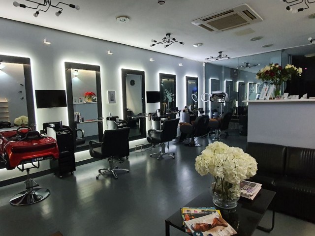 Modern designed, fully equipped 135 m2 Women's Hairdresser salon on a busy street in the center of Kyrenia. 50,000 stg Air allowance and 3000 stg rent amount...Laser, beauty and ca