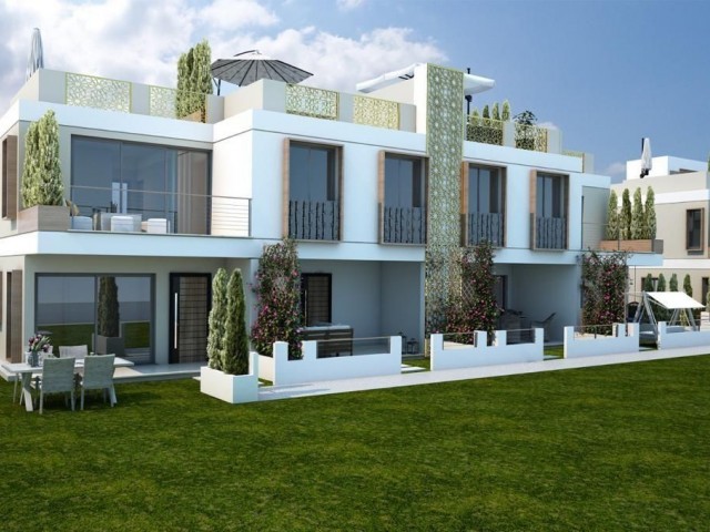 Top floor terraced floor 1+1 65m2 ready to move on the site with pool overlooking the sea. 