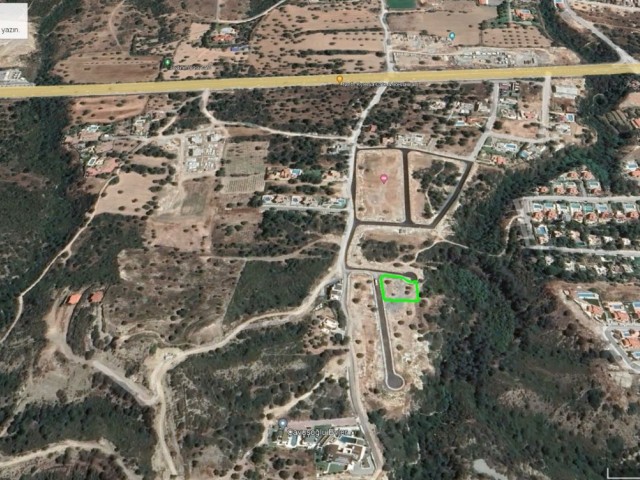 Turkish land for sale with sea mountain view in girne upper olive grove