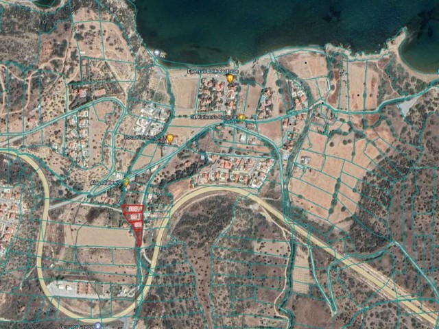 Kyrenia's touristic Turle Beach (on the Alagadi coast) 3200 m2 plot sized land for sale with single villa development (160m2..(5% zoning))...