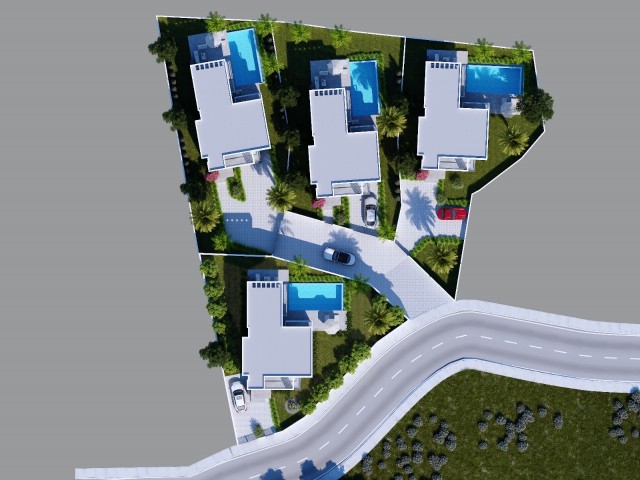 4+1 VILLAS WITH PRIVATE POOL FOR SALE IN THE PROJECT PHASE IN KYRENIA BELLAPAIS REGION