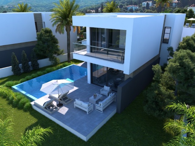 4+1 VILLAS WITH PRIVATE POOL FOR SALE IN THE PROJECT PHASE IN KYRENIA BELLAPAIS REGION