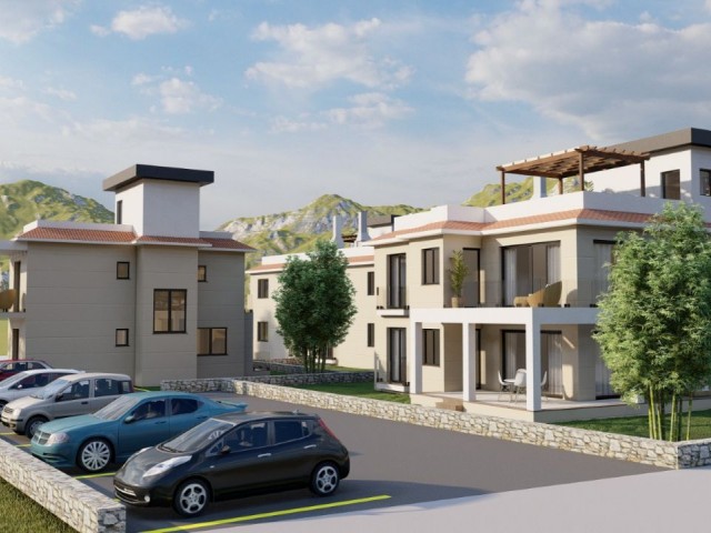 2+1 FLATS AND 3+1 VILLA WITH PRIVATE POOL FOR SALE IN GIRNE ALSANCAK IN PROJECT PHASE