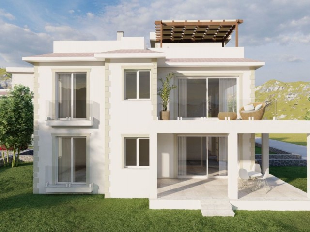 2+1 FLATS AND 3+1 VILLA WITH PRIVATE POOL FOR SALE IN GIRNE ALSANCAK IN PROJECT PHASE