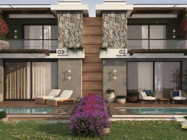 2+1 DUPLEX TWIN VILLAS FOR SALE IN TATLISU IN THE SEAFRONT PROJECT PHASE