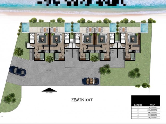 2+1 DUPLEX TWIN VILLAS FOR SALE IN TATLISU IN THE SEAFRONT PROJECT PHASE