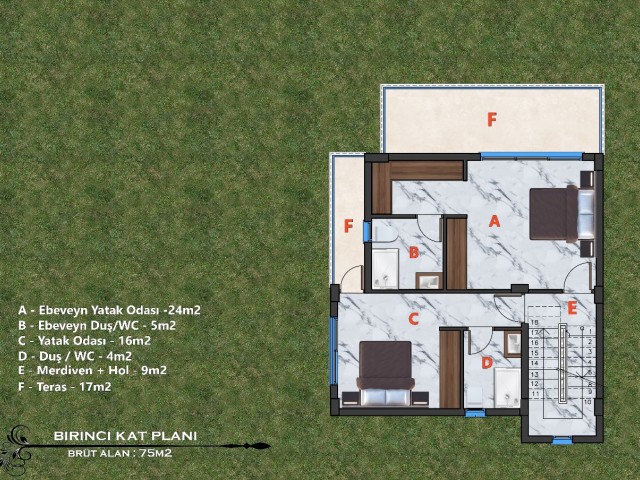 3+1 VILLEN MIT GEMEINSAMEN POOL IN DER PROJEKTPHASE ZU VERKAUFEN IN KYRENIA LAPTA SEASON WALKING PARK 300 m2