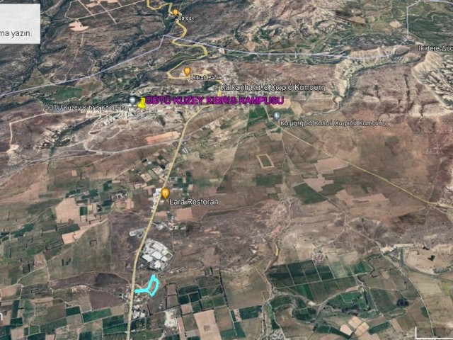 7.5 decare land with official road and zoning, close to Güzelyurt METU circle and Lara Restaurant. Equivalent title deed.