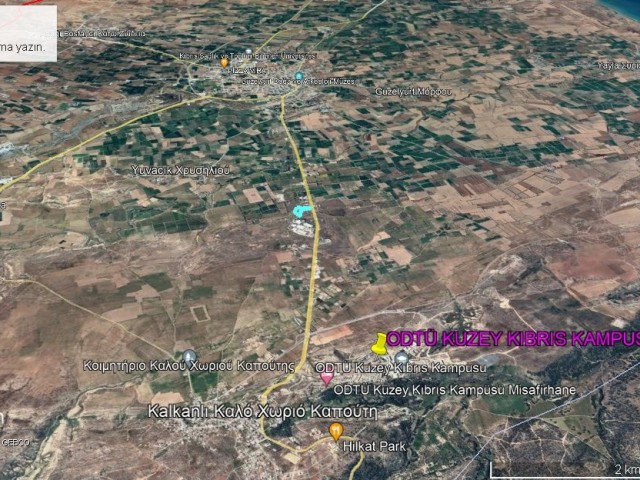 7.5 decare land with official road and zoning, close to Güzelyurt METU circle and Lara Restaurant. Equivalent title deed.