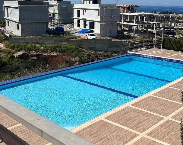 3+1 TWIN VILLA WITH MOUNTAIN AND SEA VIEWS AND SHARED POOL FOR SALE IN ÇATALKÖY