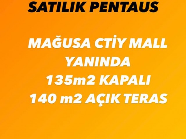 NEXT TO MAGUSA CITY MALL MALL WITH 140 M2 CLOSED AND 150 M2 OPEN AREA WITH A WONDERFUL VIEW FOR SALE PENTAUS ADEM AKIN 05338314949