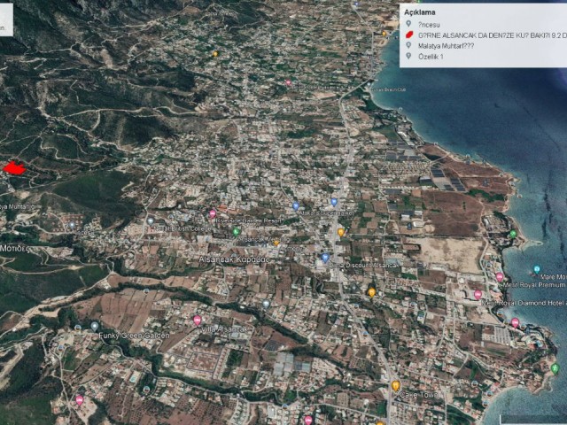 LAND FOR SALE IN KYRENIA ALSANCAK WITH MOUNTAIN AND SEA VIEW BIRD'S LOOK AT THE SEA ADEM AKIN 05338314949