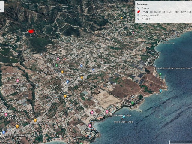 LAND FOR SALE IN KYRENIA ALSANCAK WITH MOUNTAIN AND SEA VIEW BIRD'S LOOK AT THE SEA ADEM AKIN 05338314949