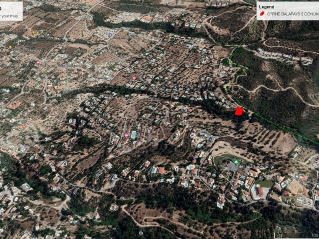 7024 M2 LAND FOR SALE IN KYRENIA BALAPAYS WITH MOUNTAIN AND SEA VIEW ADEM AKIN 05338314949