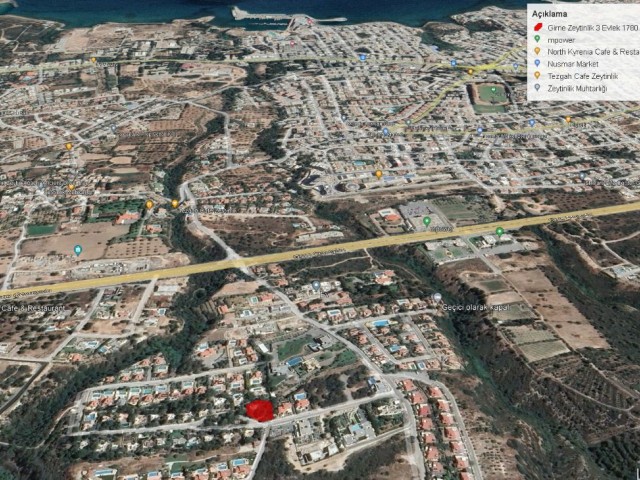 500 M2 LAND FOR SALE IN KYRENIA ZEYTINLIK WITH SEA VIEW ADEM AKIN 05338314949