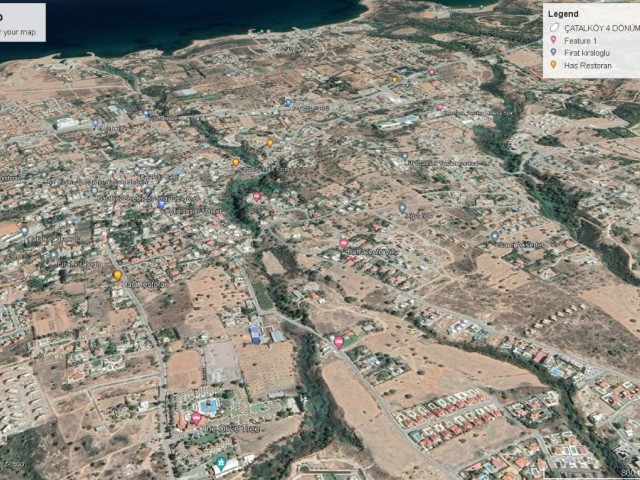 LAND FOR SALE IN GIRNE ÇATALKÖY, 4 DECLARES OF 3 EVLEK WITH SEA VIEW ADEM AKIN 05338314949