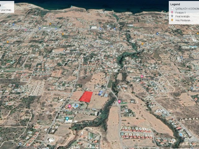 LAND FOR SALE IN GIRNE ÇATALKÖY, 4 DECLARES OF 3 EVLEK WITH SEA VIEW ADEM AKIN 05338314949