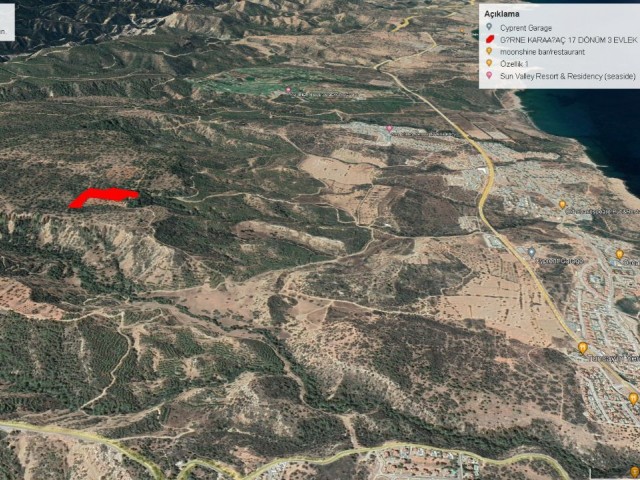 17.3 DECLARES OF LAND FOR SALE IN GIRNE KARAAĞAÇ WITH MOUNTAIN AND SEA VIEW ADEM AKIN05338314949