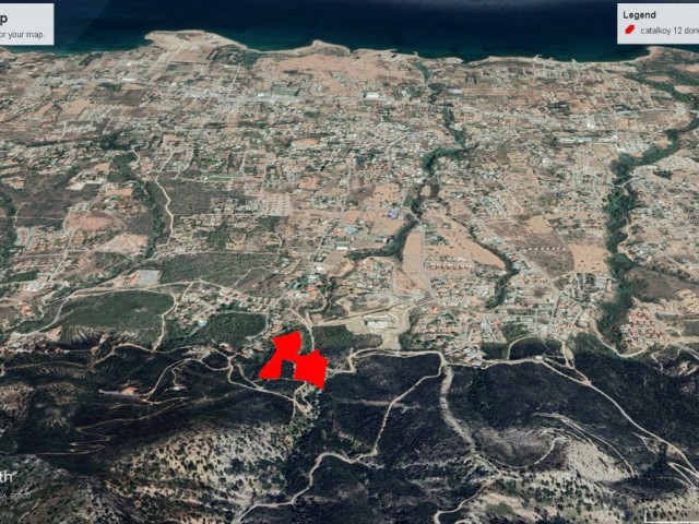 12 DECLARES OF BARGAIN FİTARA LAND FOR SALE IN ÇATALKÖY WITH MOUNTAIN AND SEA VIEW ADEM AKIN 05338314949