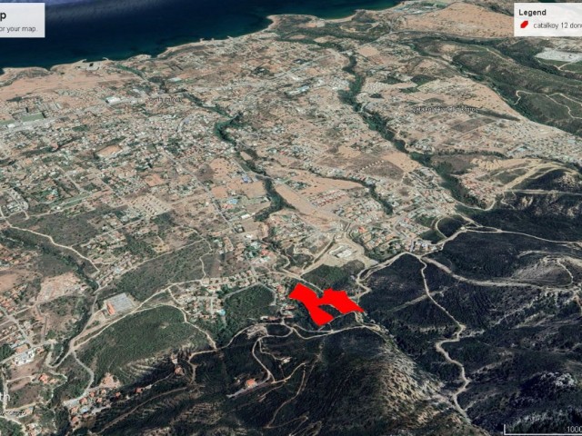 12 DECLARES OF BARGAIN FİTARA LAND FOR SALE IN ÇATALKÖY WITH MOUNTAIN AND SEA VIEW ADEM AKIN 05338314949