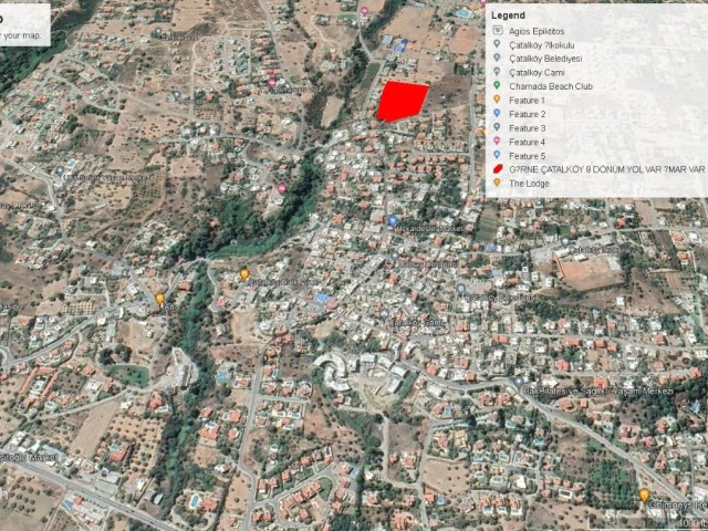 9 DECLARES OF LAND FOR SALE IN GIRNE ÇATALKÖY WITH SEA VIEW ADEM AKIN 05338314949