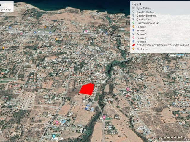 9 DECLARES OF LAND FOR SALE IN GIRNE ÇATALKÖY WITH SEA VIEW ADEM AKIN 05338314949