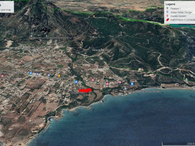 LAND FOR SALE IN GIRNE KARŞIYAKADA 11 DECLARES OF 3 EVLEK WITH CLEAR SEA VIEW IN A GREAT LOCATION ADEM AKIN 05338314949