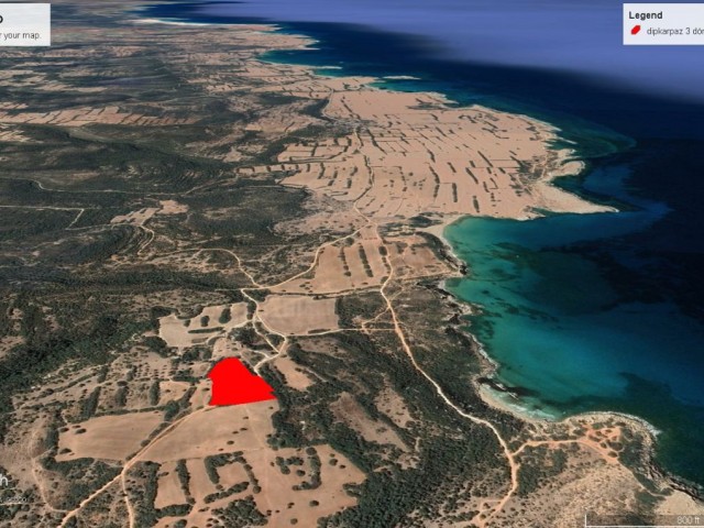 LAND FOR SALE IN DIPKARPAZ IN A GREAT LOCATION WITH EMU AND SEA VIEW AT A BARGAIN PRICE ADEM AKIN 05338314949